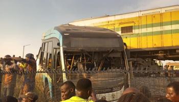 TRAGIC! Train smashes a Lagos government Staff Bus leaving multiple casualties