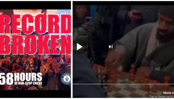 [Video] The Moment Nigerian Chess Master Tunde Onakoya Broke 58-Hour Mark in Marathon Game World Record 
